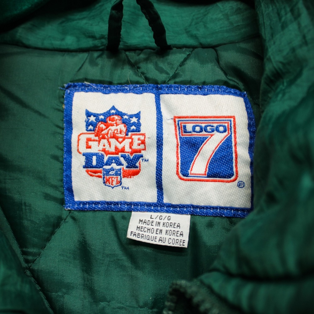 Logo 7 Green Bay Packers Jacket Mens Large Green Yellow Good Vintage 90s NFL - Picture 8 of 10